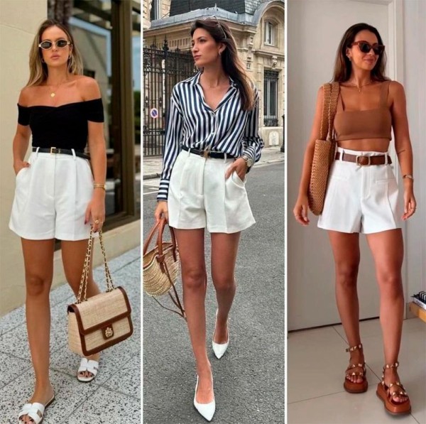 С чем носить белые шорты: лучшие образы и идеи
