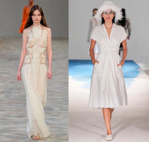 Модные белые платья: элегантные и нарядные модели