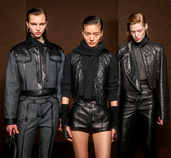 Кожаные платья, юбки, шорты и верхняя одежда 2025-2026