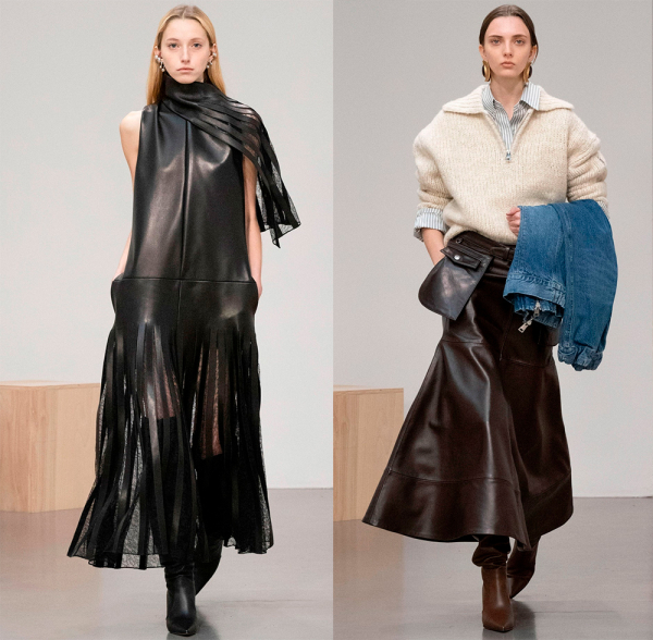 Кожаные платья, юбки, шорты и верхняя одежда 2025-2026