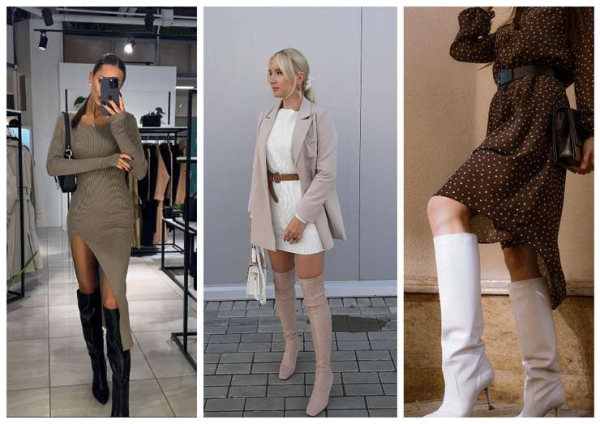 Длинные сапоги: с чем их носить и как сочетать Длинные сапоги: с чем их носить и как сочетать