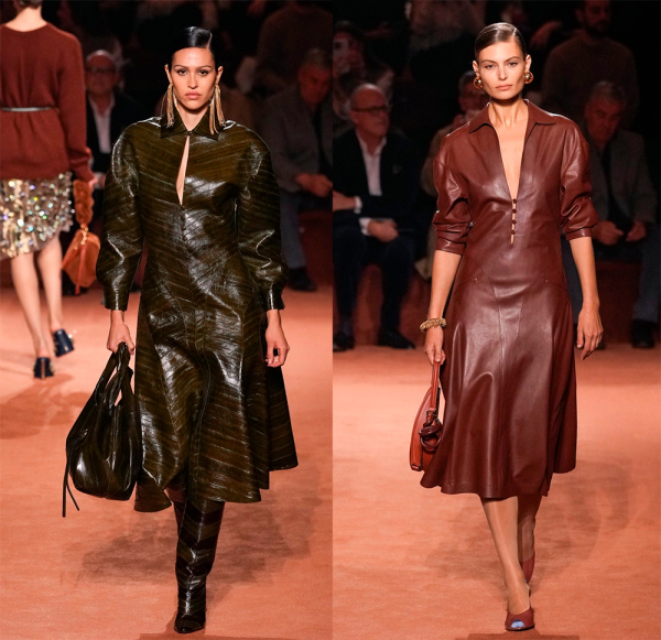 Кожаные платья, юбки, шорты и верхняя одежда 2025-2026